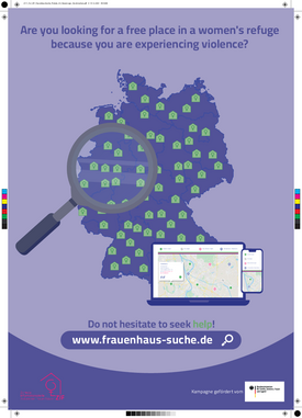 ZIF Frauenhaus-Suche Plakate A3 Druckermarken EN Dunkel ZIF Frauenhaus-Suche Plakate A3 Druckermarken EN Dunkel